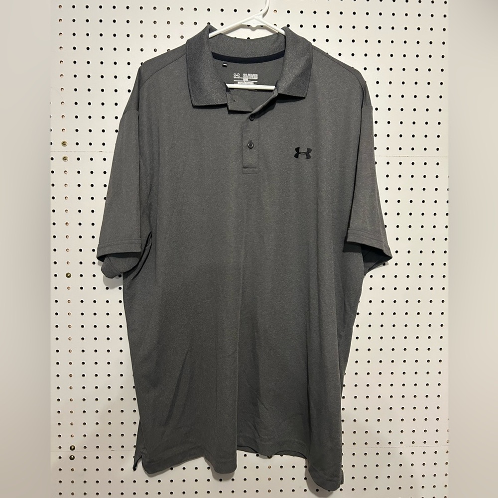 Grey under armor polo / golf shirt size xxl